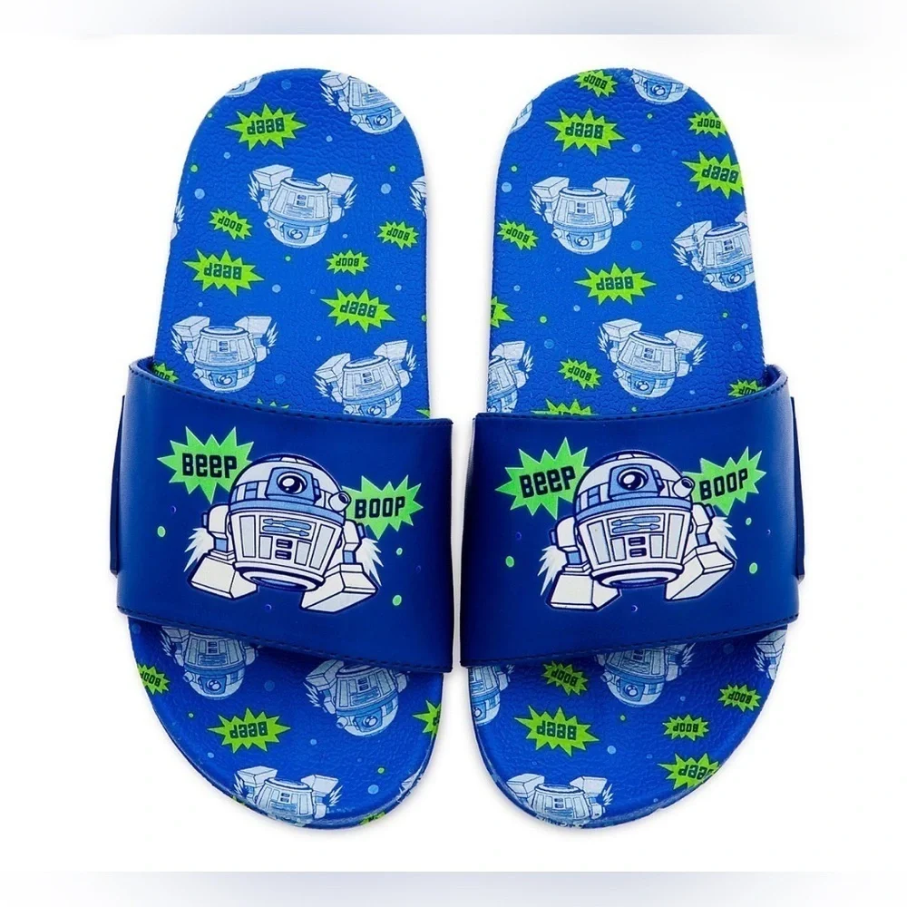 Disney Star Wars R2-D2 Slides/Sandals for Kids,Boys Size US 11-12,NWT